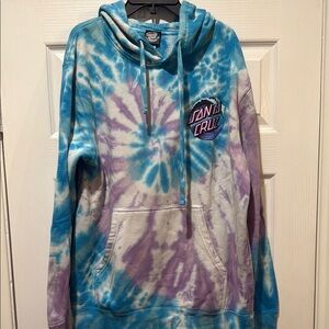 Santa Cruz Blue and Purple Tie-Dye Hoodie
